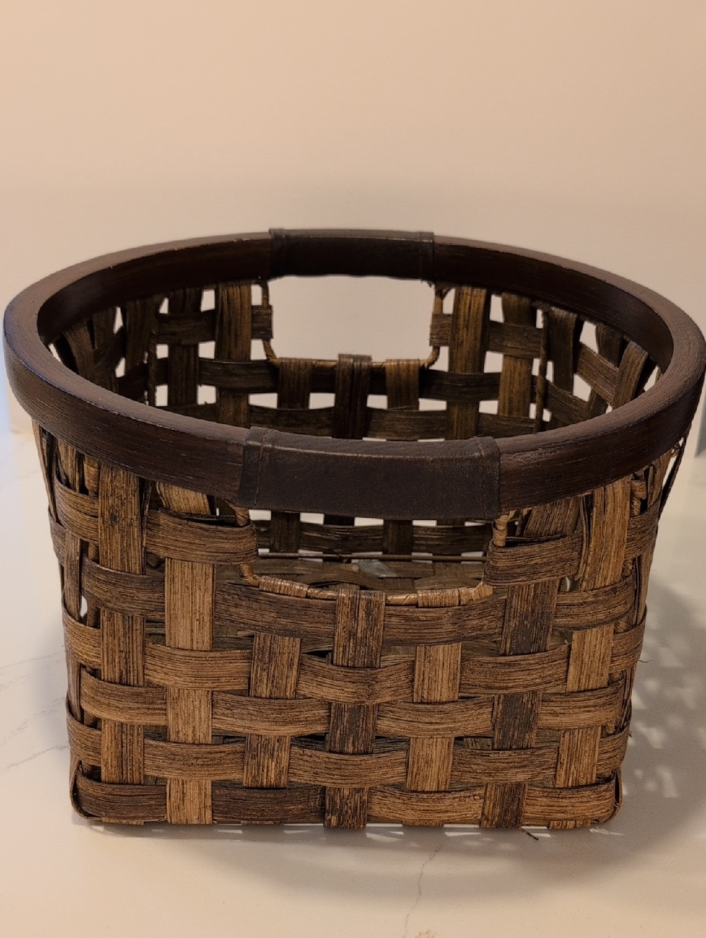 Vintage Woven Rustic Brown Storage Basket - Home Accents